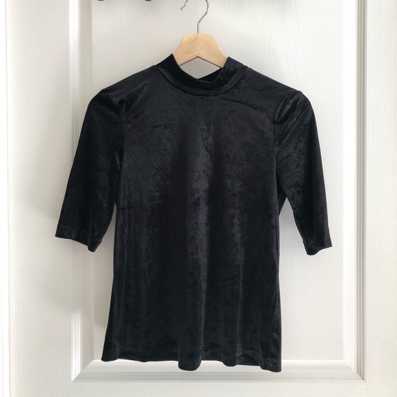 Vero Moda Velvet High-Neck Top - Picture 2 of 4